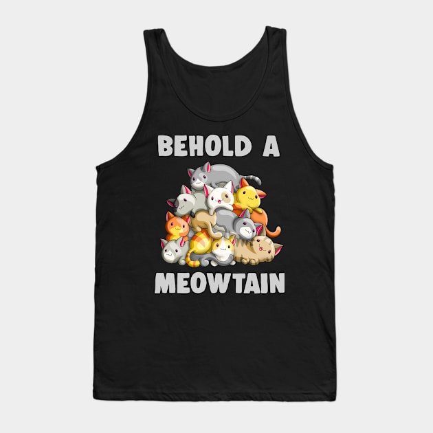 Behold a Meowtain Funny Kawaii Cat Mountain Kitty Lover Gift Tank Top by Blink_Imprints10